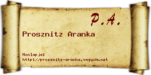 Prosznitz Aranka névjegykártya