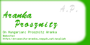 aranka prosznitz business card